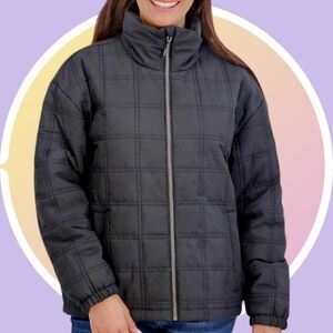 NWT Sz XL Thermocloud Technology Quilted Puffer Jacket w Hood & 2 Snap Pockets